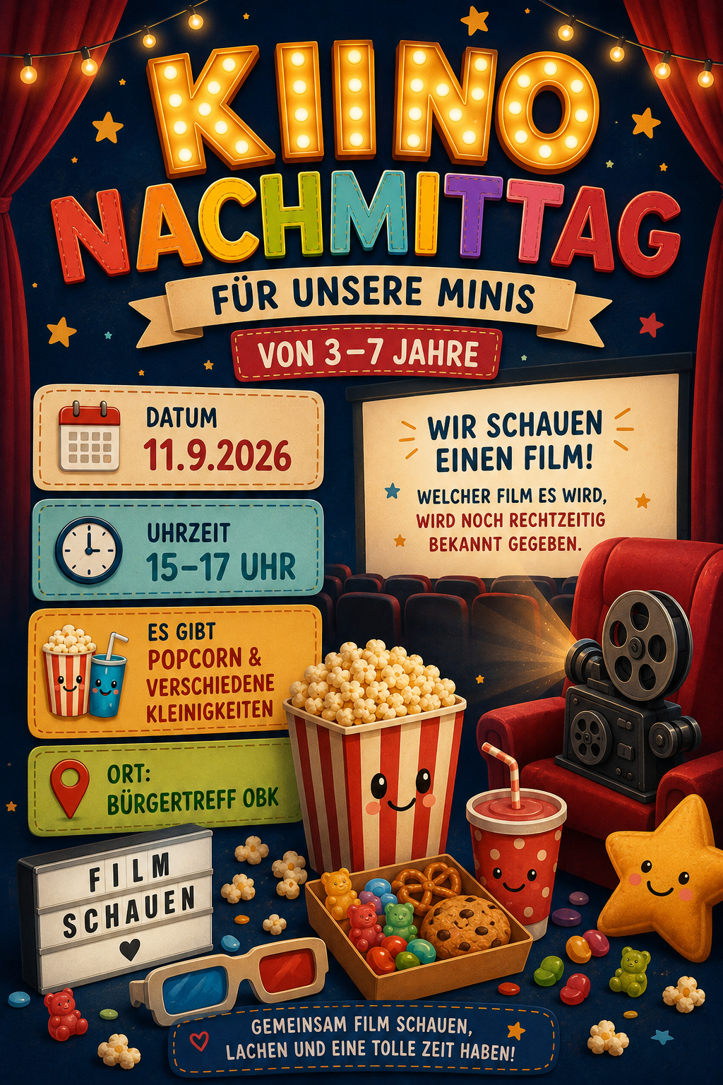 Flyer Kinonachmittag für unsere Minis